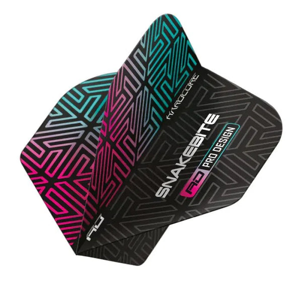 Red Dragon Hardcore Premium Snakebite Black & Rainbow Flights-1-Premier Darts