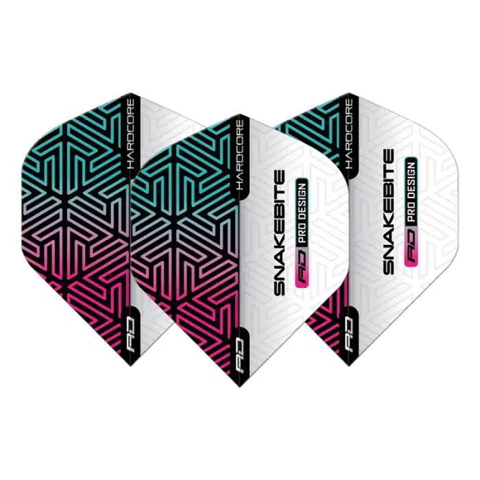 Red Dragon Hardcore Premium Snakebite White and Rainbow Flights