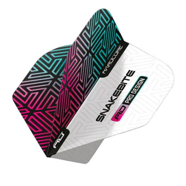 Red Dragon Hardcore Premium Snakebite White & Rainbow Flights-1-Premier Darts