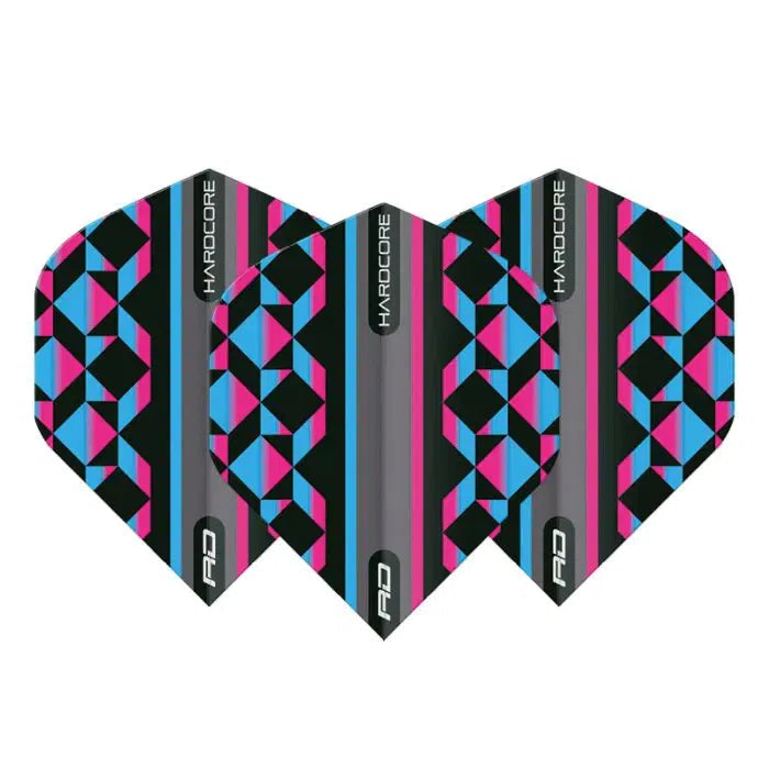 Red Dragon Hardcore Radical Pink, Blue and Black Geometric Standard Flights