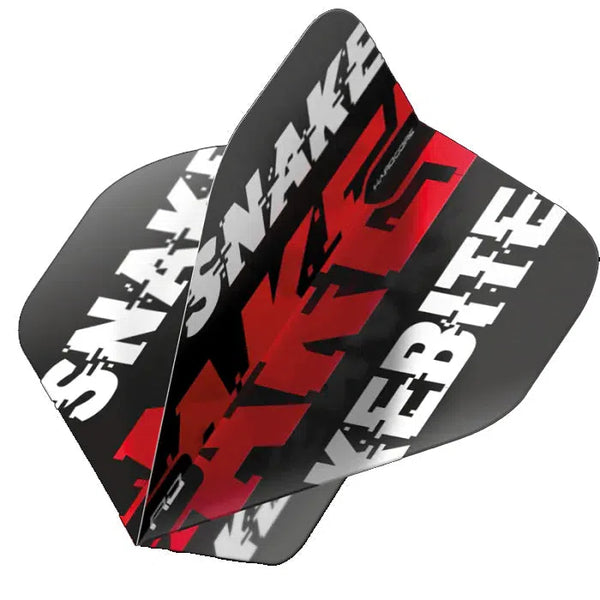 Red Dragon Hardcore Snakebite Black & Red Flights-1-Premier Darts
