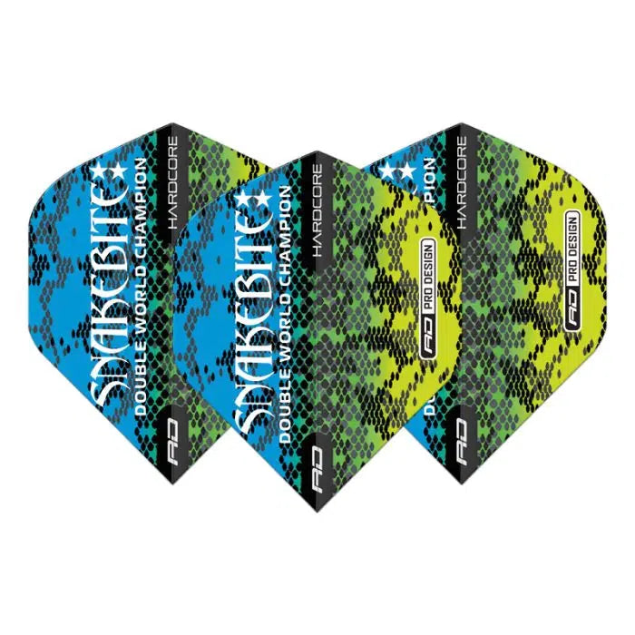 Red Dragon Hardcore Snakebite Multi Snakeskin Blue Flights