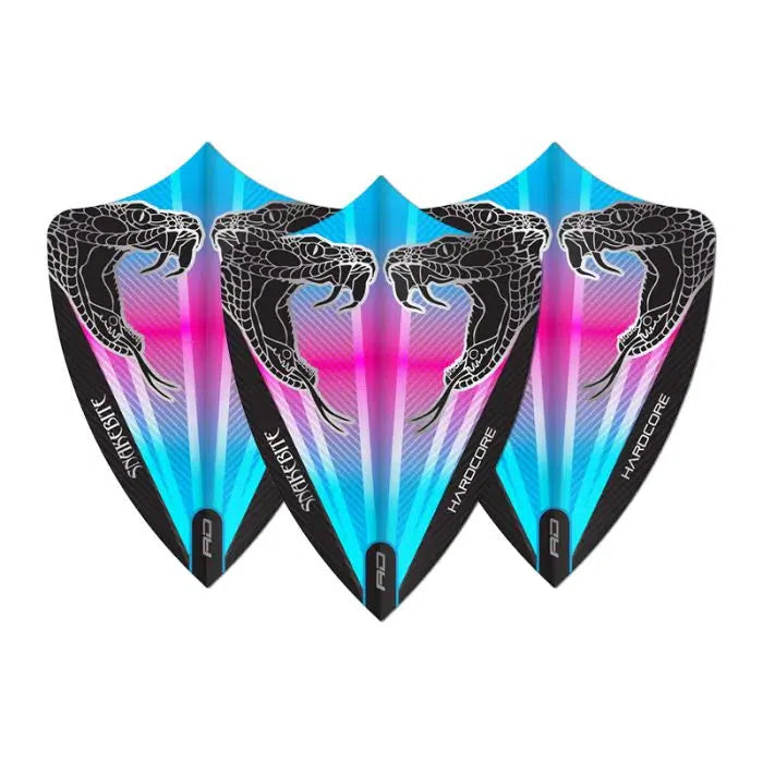 Red Dragon Hardcore Snakebite Pink and Blue Freestyle Flights