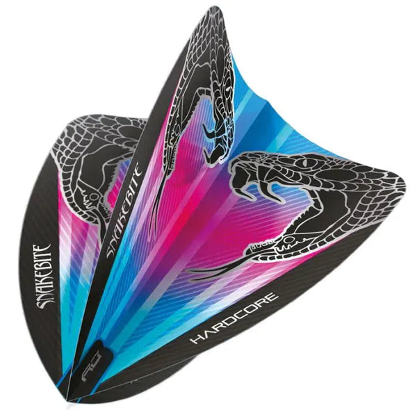 Red Dragon Hardcore Snakebite Pink & Blue Freestyle Flights-1-Premier Darts