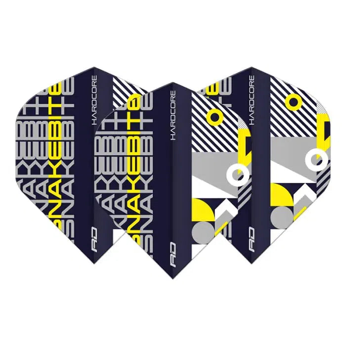 Red Dragon Hardcore Snakebite Stack Black and Yellow Flights