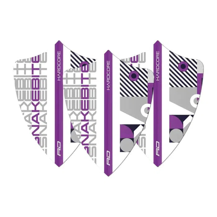 Red Dragon Hardcore Snakebite White Stack Freestyle Flights