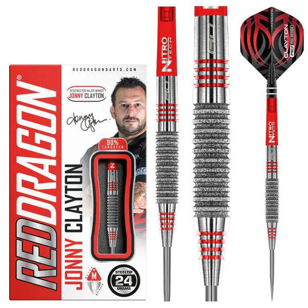 Red Dragon Jonny Clayton Element 90% Tungsten Steel Tip Darts-1-24 GRAM-Premier Darts