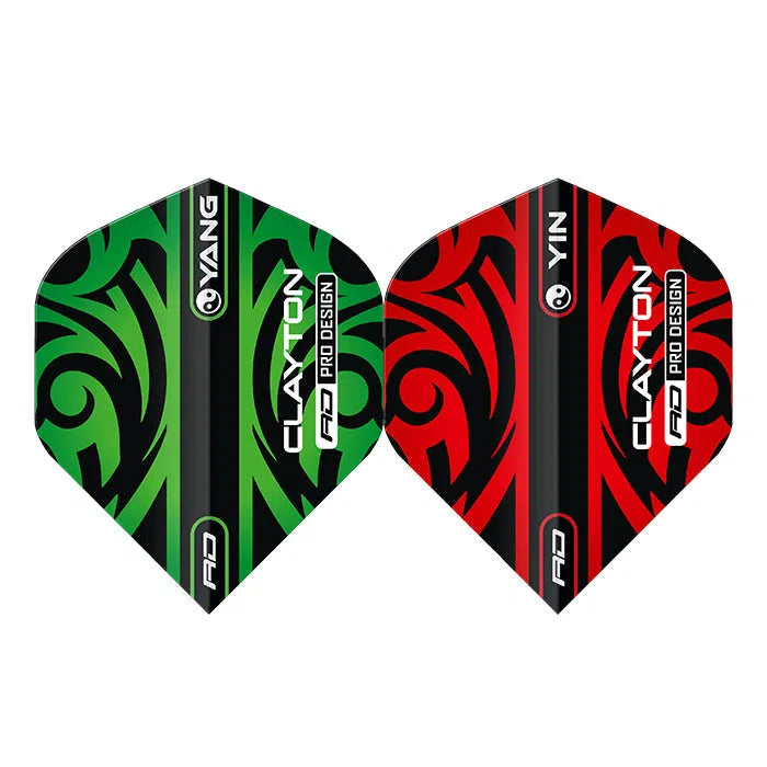 Red Dragon Jonny Clayton Green and Red Yin Yang Flights