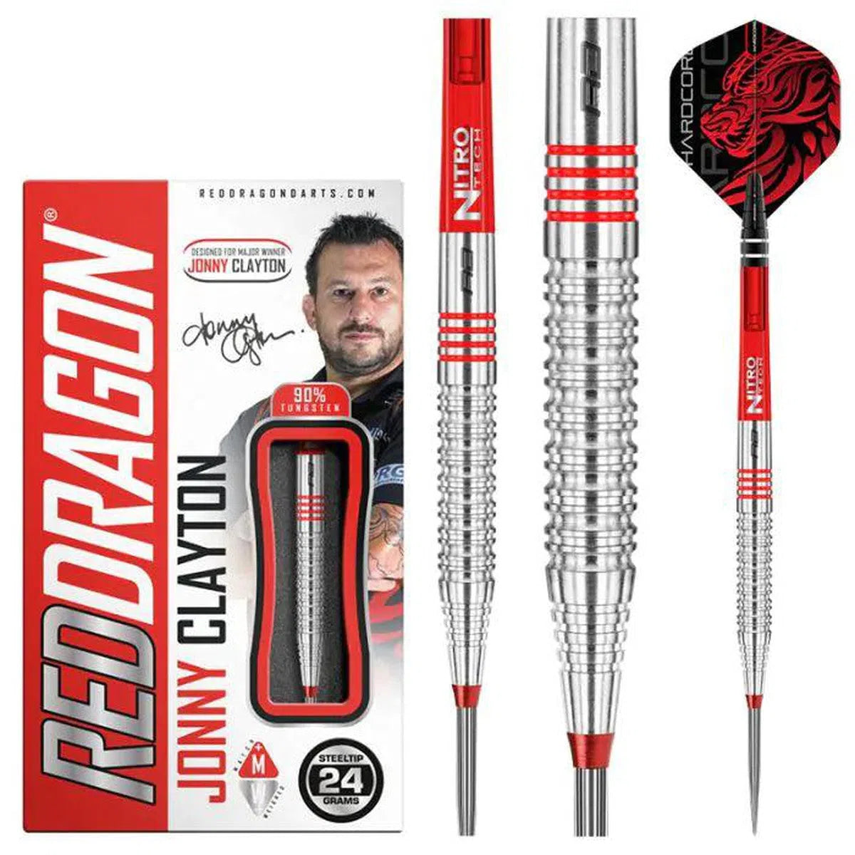 Red Dragon Jonny Clayton Original 90% Tungsten Steel Tip Darts