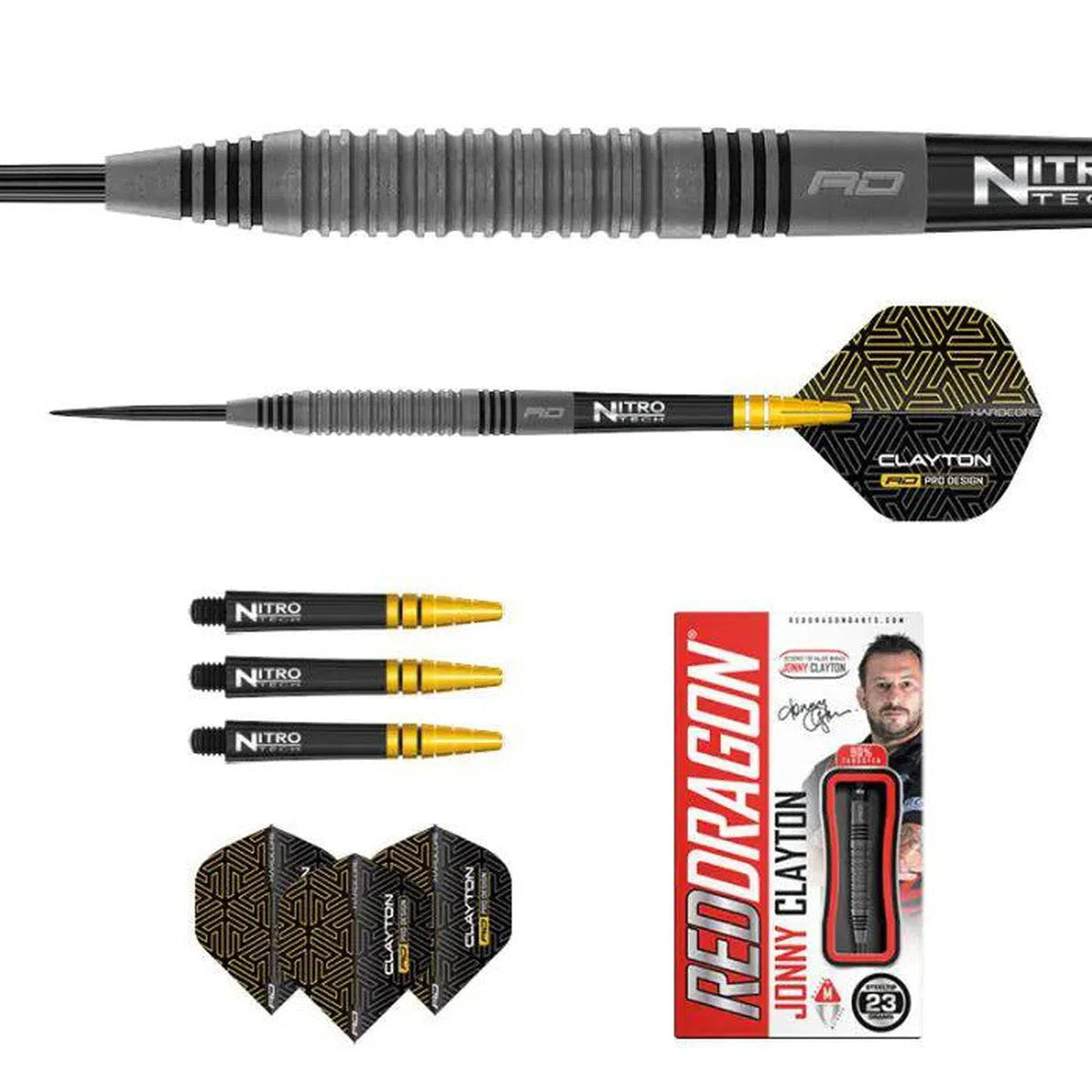 Red Dragon Jonny Clayton Oxide Edition 90% Tungsten Steel Tip Darts