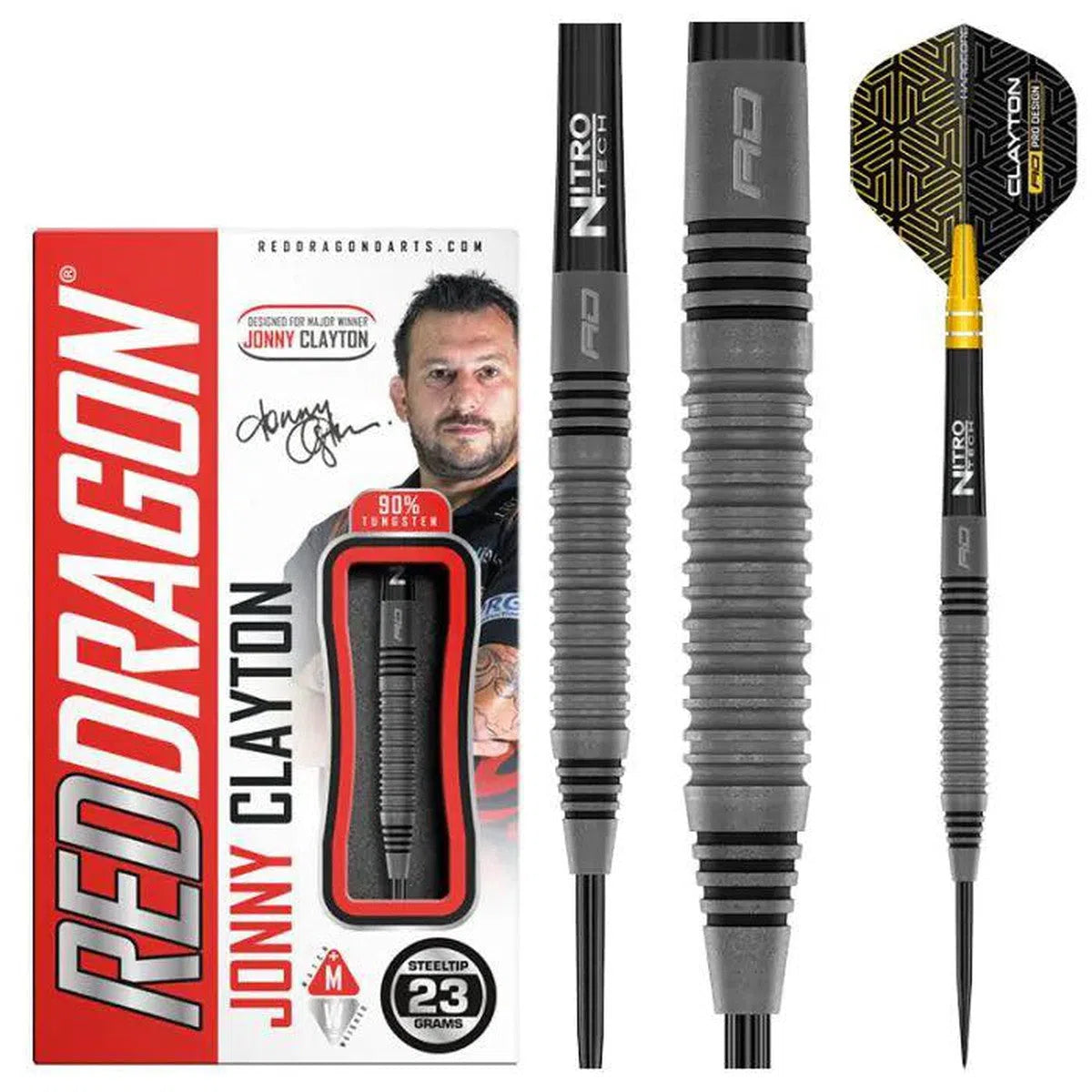 Red Dragon Jonny Clayton Oxide Edition 90% Tungsten Steel Tip Darts