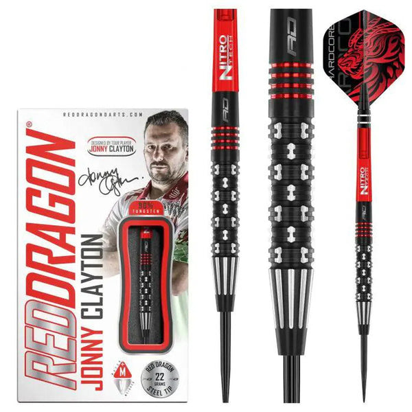Red Dragon Jonny Clayton Premier League SE 90% Tungsten Steel Tip Darts-1-22 GRAM-Premier Darts