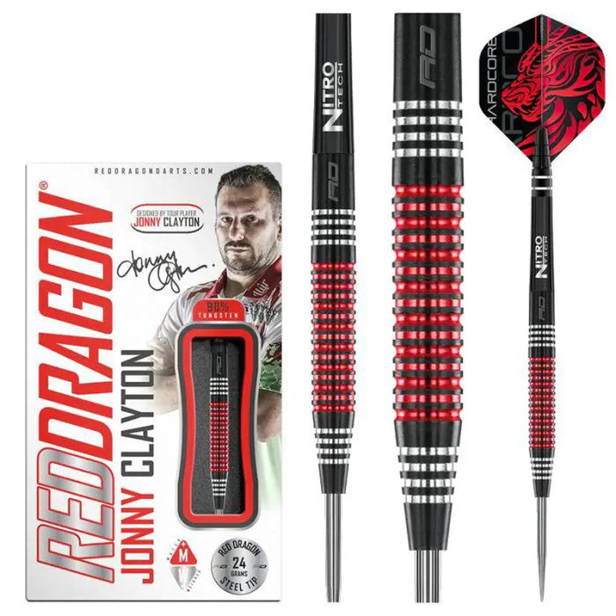 Red Dragon Jonny Clayton SE 90% Tungsten Steel Tip Darts