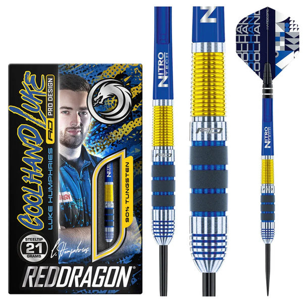 Red Dragon Luke Humphries 90% Tungsten Steel Tip Darts-1-21 GRAM-Premier Darts