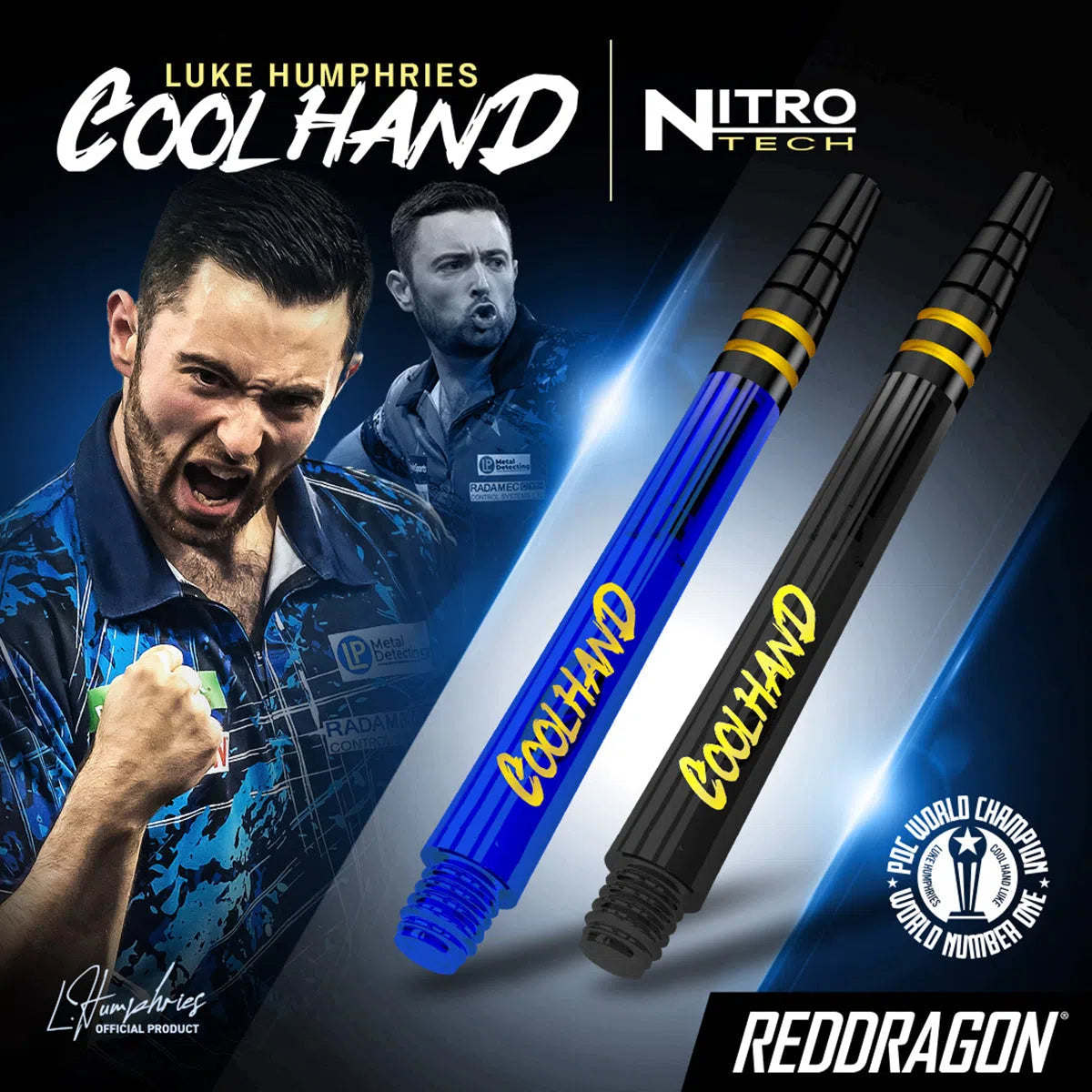 Red Dragon Luke Humphries Logo Nitrotech Shafts Black