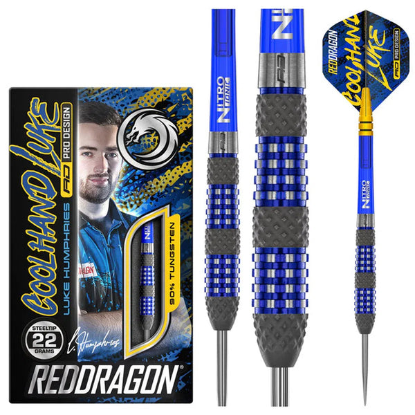 Red Dragon Luke Humphries TX2 Atomised 90% Tungsten Steel Tip Darts-1-22 GRAM-Premier Darts