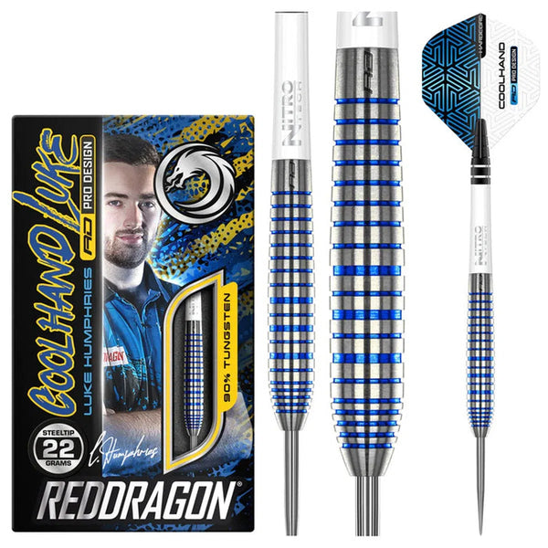 Red Dragon Luke Humphries TX3 Cool Blue SE 90% Tungsten Steel Tip Darts-1-22 GRAM-Premier Darts