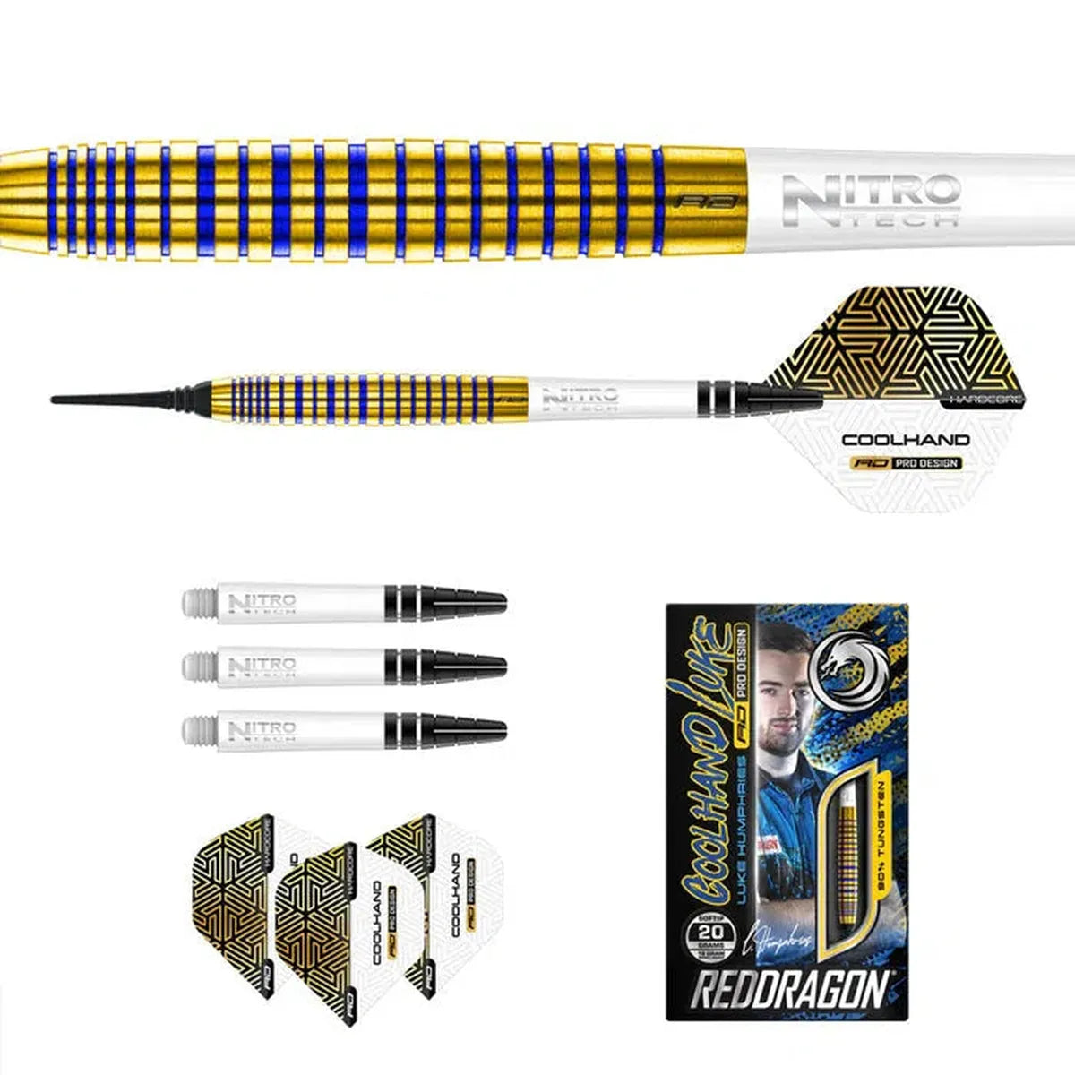 Red Dragon Luke Humphries TX3 Gold SE 90% Tungsten Soft Tip Darts