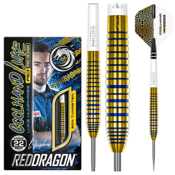 Red Dragon Luke Humphries TX3 Gold SE 90% Tungsten Steel Tip Darts-1-22 GRAM-Premier Darts