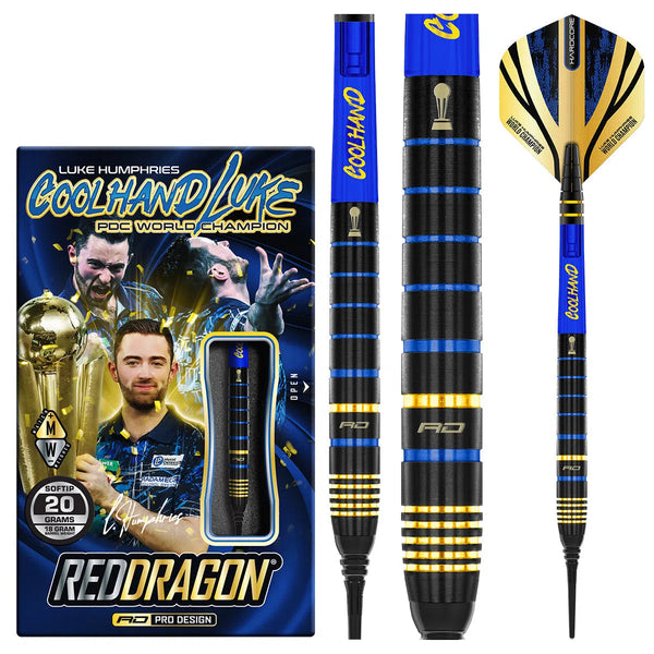 Red Dragon Luke Humphries TX4 Avenger 90% Tungsten Soft Tip Darts-1-18 GRAM-Premier Darts