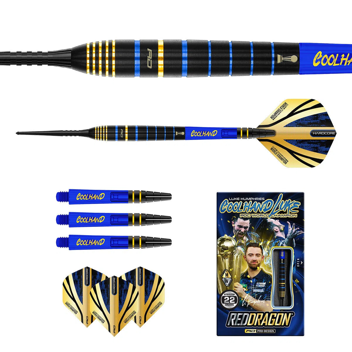 Red Dragon Luke Humphries TX4 Avenger 90% Tungsten Steel Tip Darts