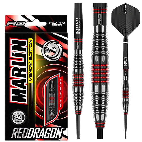 Red Dragon Marlin Venom 90% Tungsten Steel Tip Darts-1-24 GRAM-Premier Darts