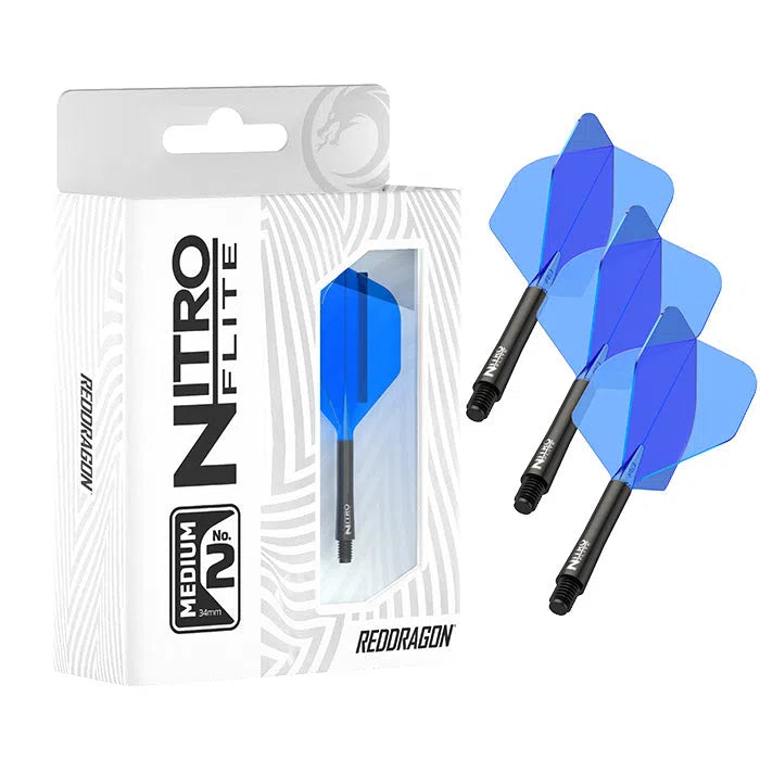 Red Dragon Nitro Flite - Integrated Flight and Shaft-11-Black-Short-Premier Darts