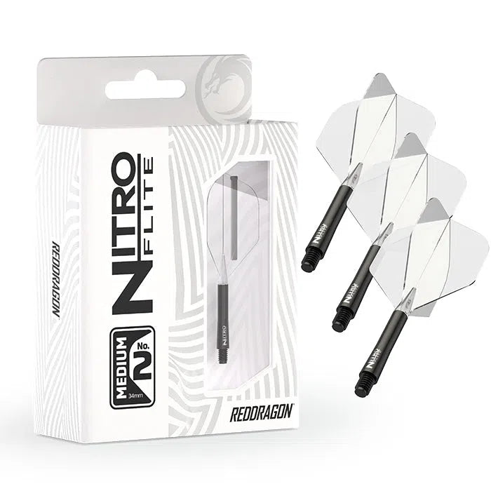 Red Dragon Nitro Flite - Integrated Flight and Shaft-19-Black-Short-Premier Darts