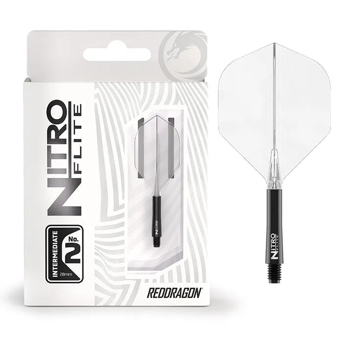 Red Dragon Nitro Flite - Integrated Flight and Shaft-24-Black-Short-Premier Darts