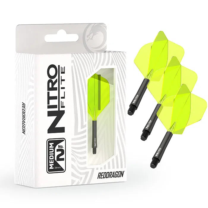 Red Dragon Nitro Flite - Integrated Flight and Shaft-33-Black-Short-Premier Darts