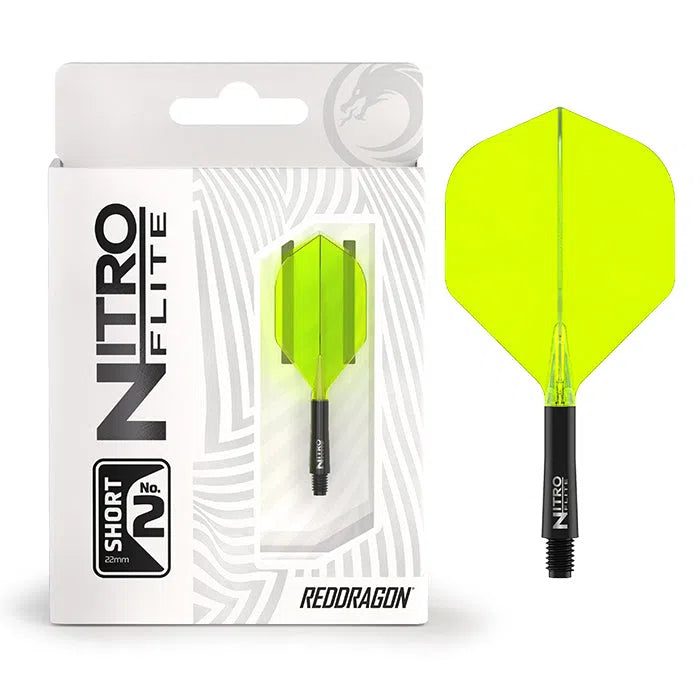 Red Dragon Nitro Flite - Integrated Flight and Shaft-38-Black Yellow-Short-Premier Darts