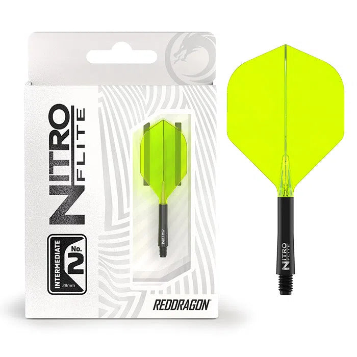 Red Dragon Nitro Flite - Integrated Flight and Shaft-39-Black Yellow-Intermediate-Premier Darts