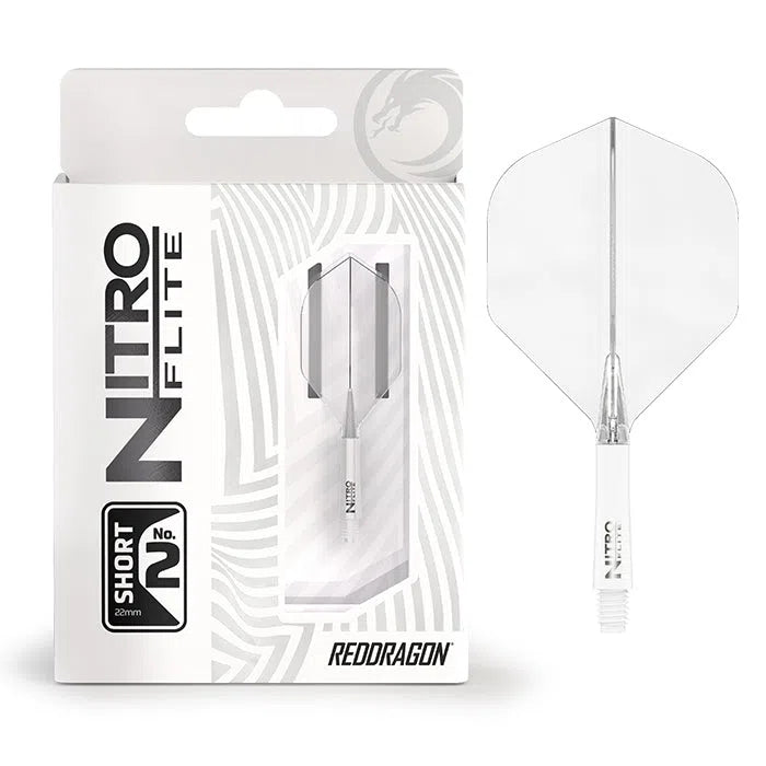 Red Dragon Nitro Flite - Integrated Flight and Shaft-46-Clear-Short-Premier Darts
