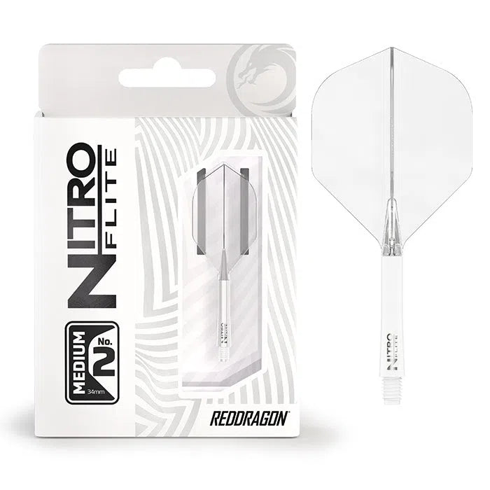 Red Dragon Nitro Flite - Integrated Flight and Shaft-48-Clear-Medium-Premier Darts