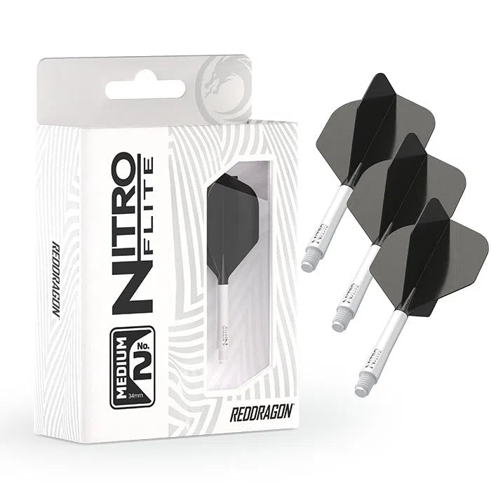 Red Dragon Nitro Flite - Integrated Flight and Shaft-49-Black-Short-Premier Darts