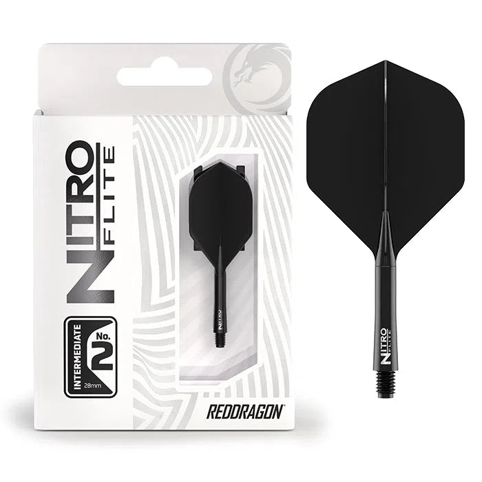 Red Dragon Nitro Flite - Integrated Flight and Shaft-10-Black-Intermediate-Premier Darts