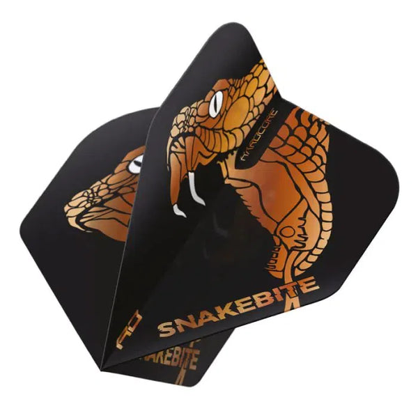 Red Dragon Peter Wright Black & Bronze Snake Hardcore Premium Flights-1-Premier Darts