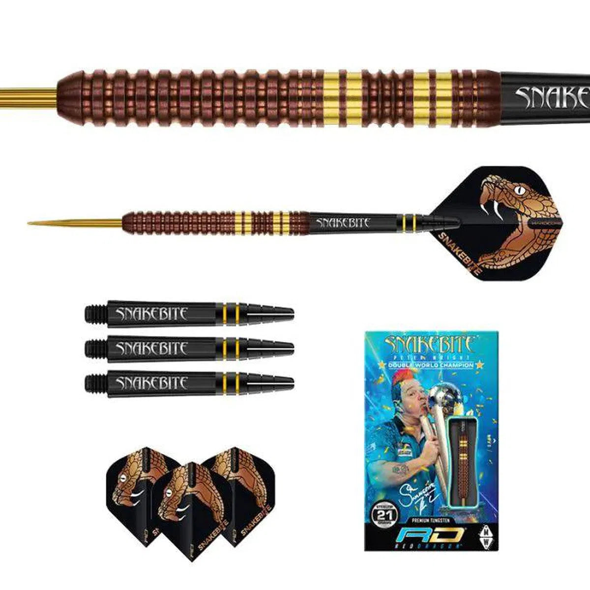 Red Dragon Peter Wright Copper Fusion 90% Tungsten Steel Tip Darts