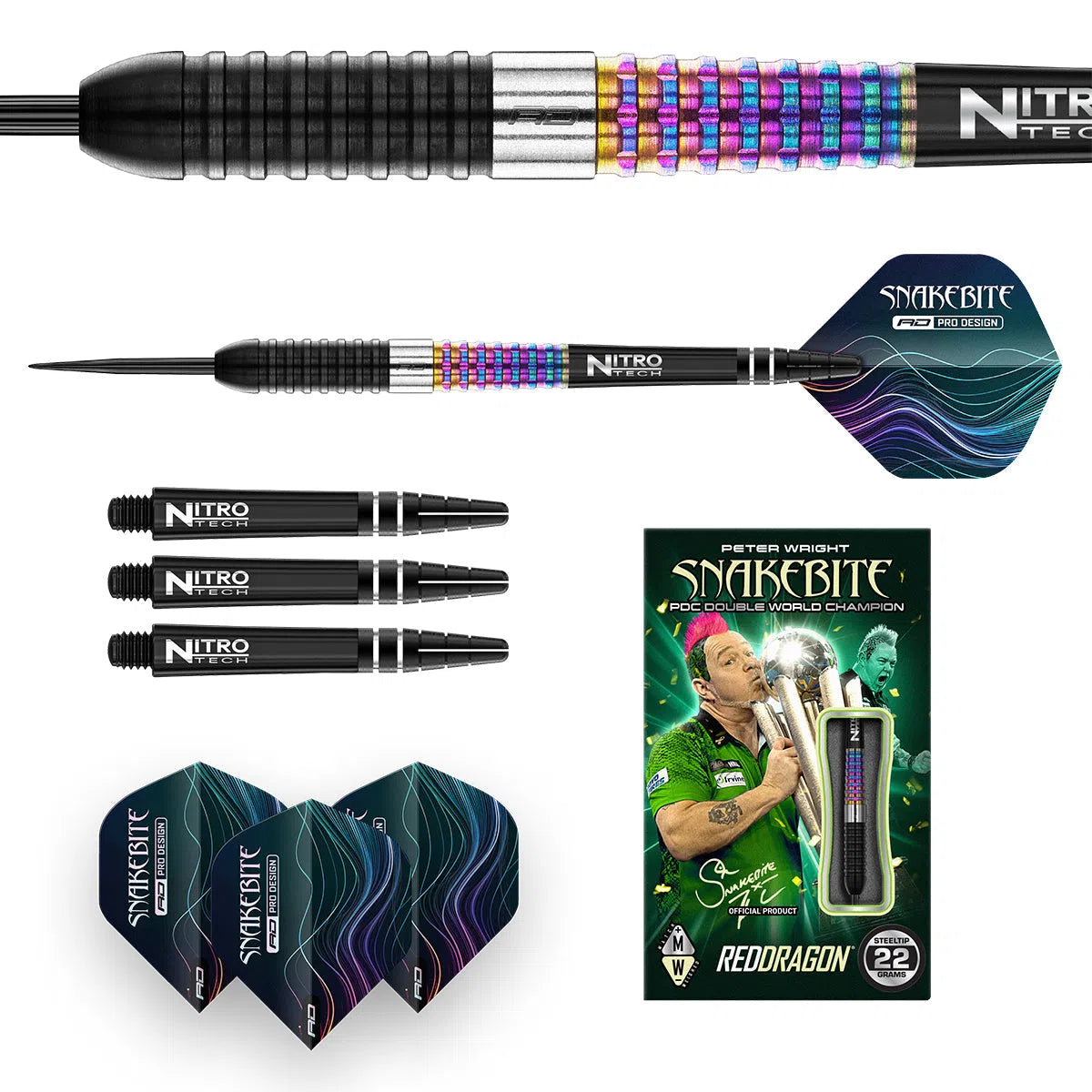 Red Dragon Peter Wright Corra 90% Tungsten Steel Tip Darts