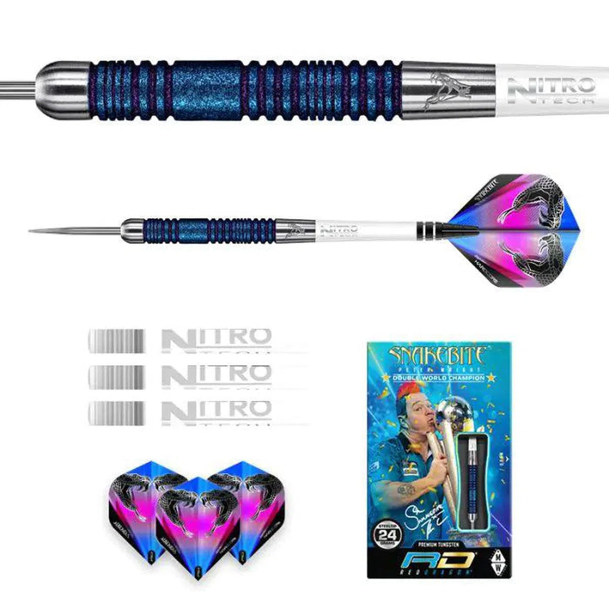 Red Dragon Peter Wright Euro 11 Blue Element World Cup SE 90% Tungsten Steel Tip Darts