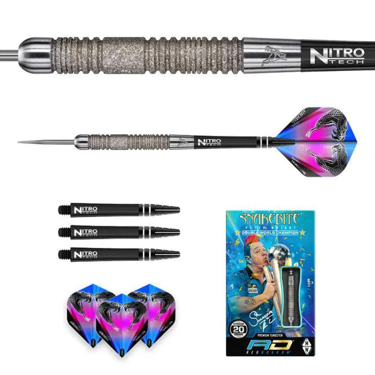 Red Dragon Peter Wright Euro 11 Element 90% Tungsten Steel Tip Darts