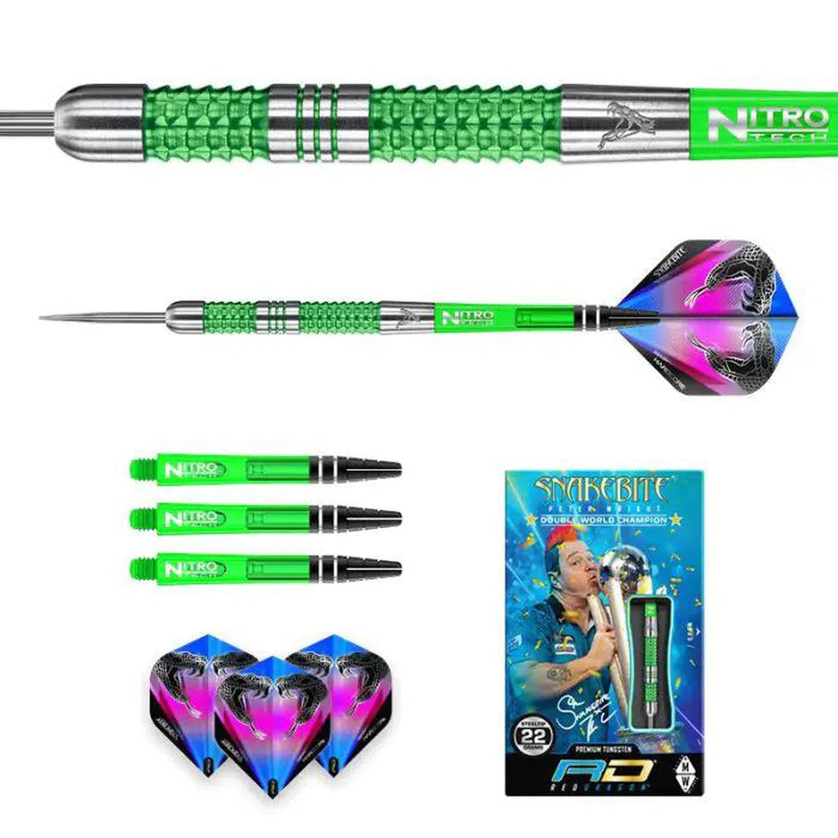 Red Dragon Peter Wright Mamba 90% Tungsten Steel Tip Darts