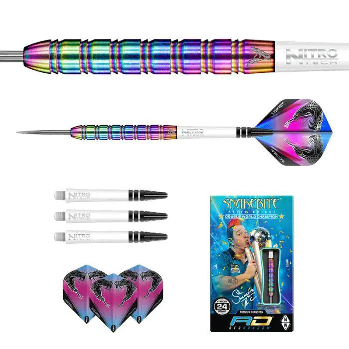 Red Dragon Peter Wright Snakebite 1 85% Tungsten Steel Tip Darts