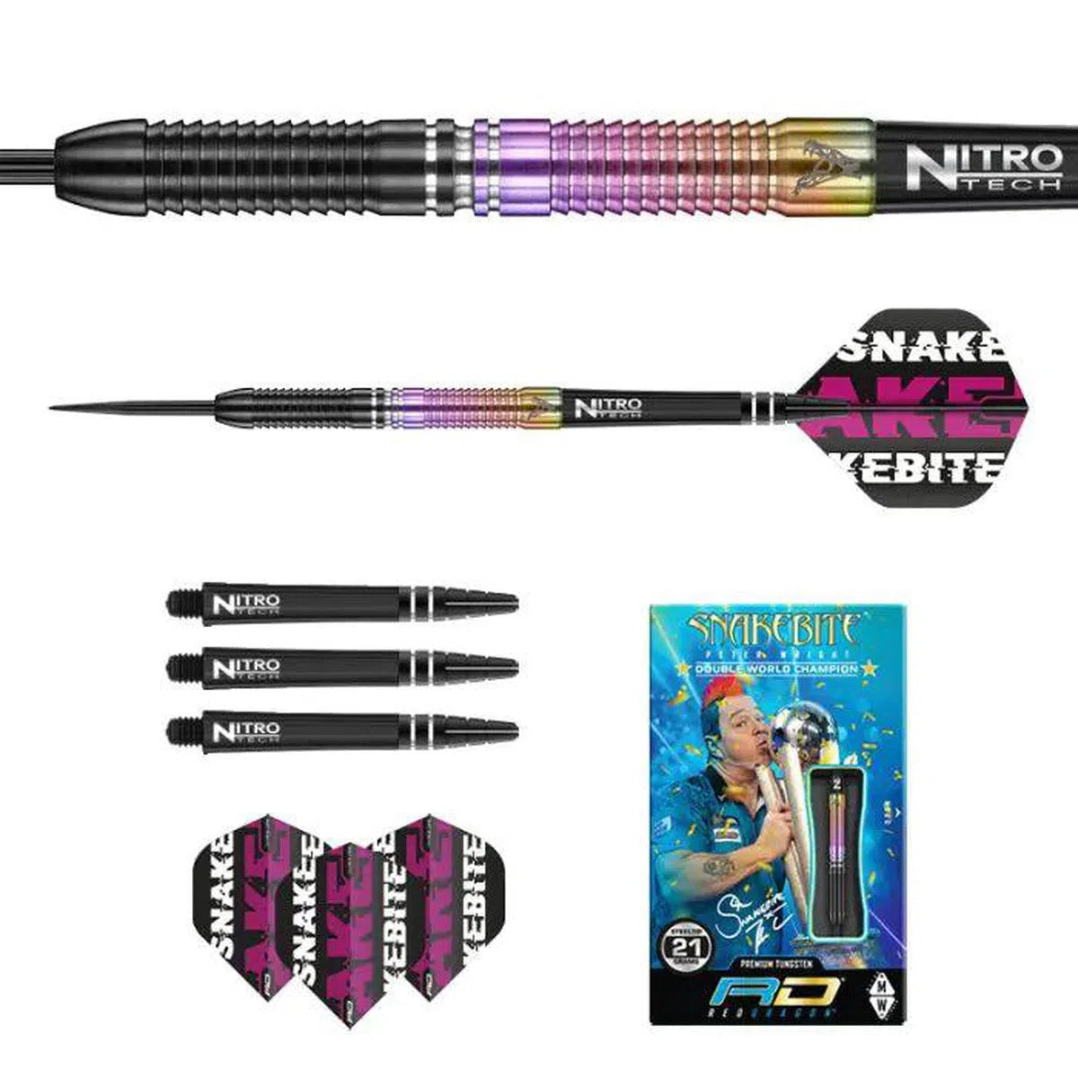 Red Dragon Peter Wright World Champion 2020 SE 90% Tungsten Steel Tip Darts