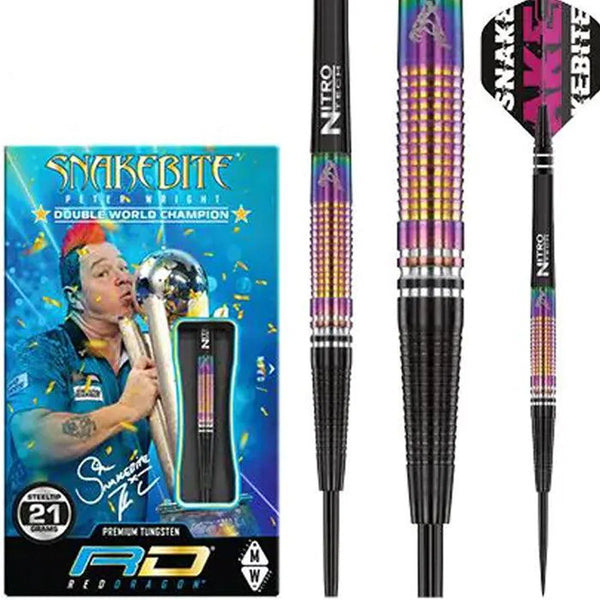 Red Dragon Peter Wright World Champion Tapered SE 90% Tungsten Steel Tip Darts-1-21 GRAM-Premier Darts