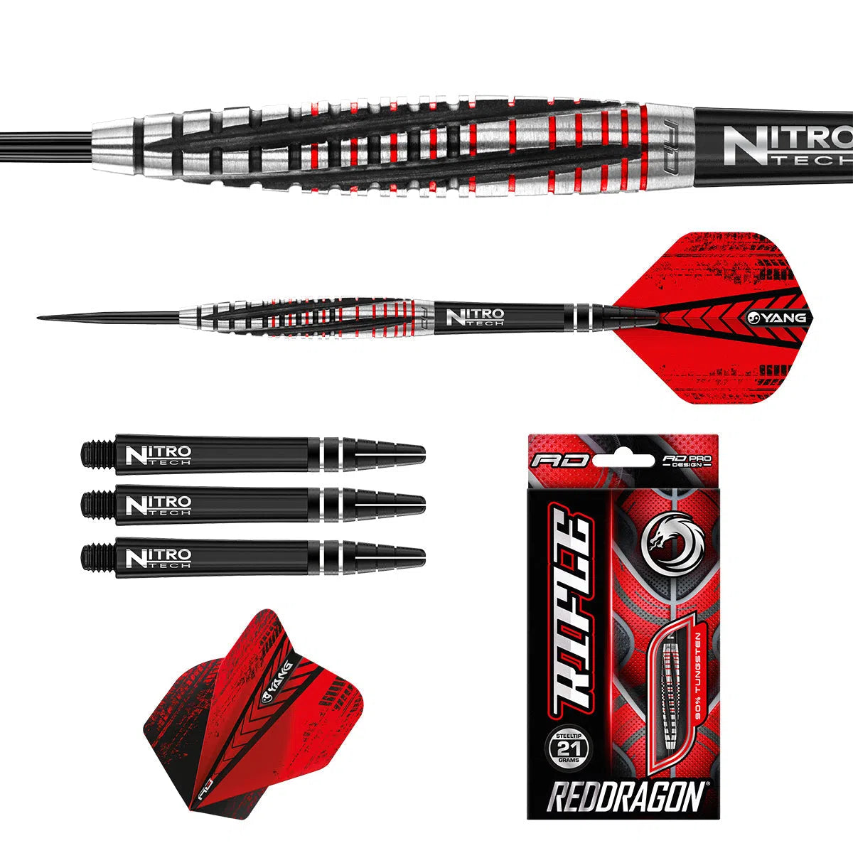 Red Dragon Rifle 90% Tungsten Steel Tip Darts