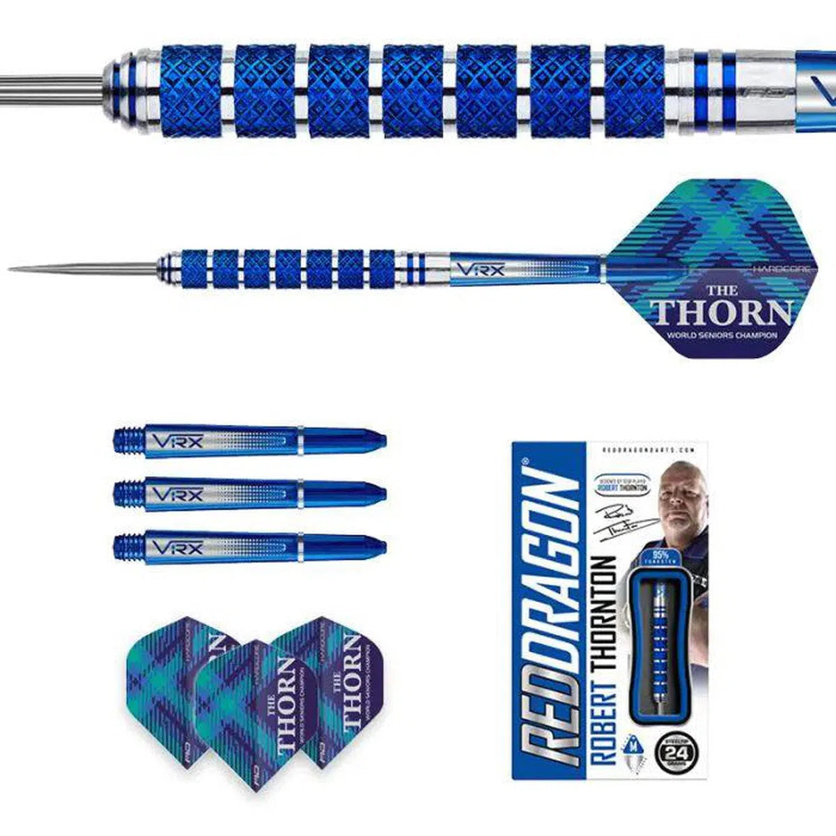 Red Dragon Robert Thornton Seniors WC Cobalt SE 95% Tungsten Steel Tip Darts