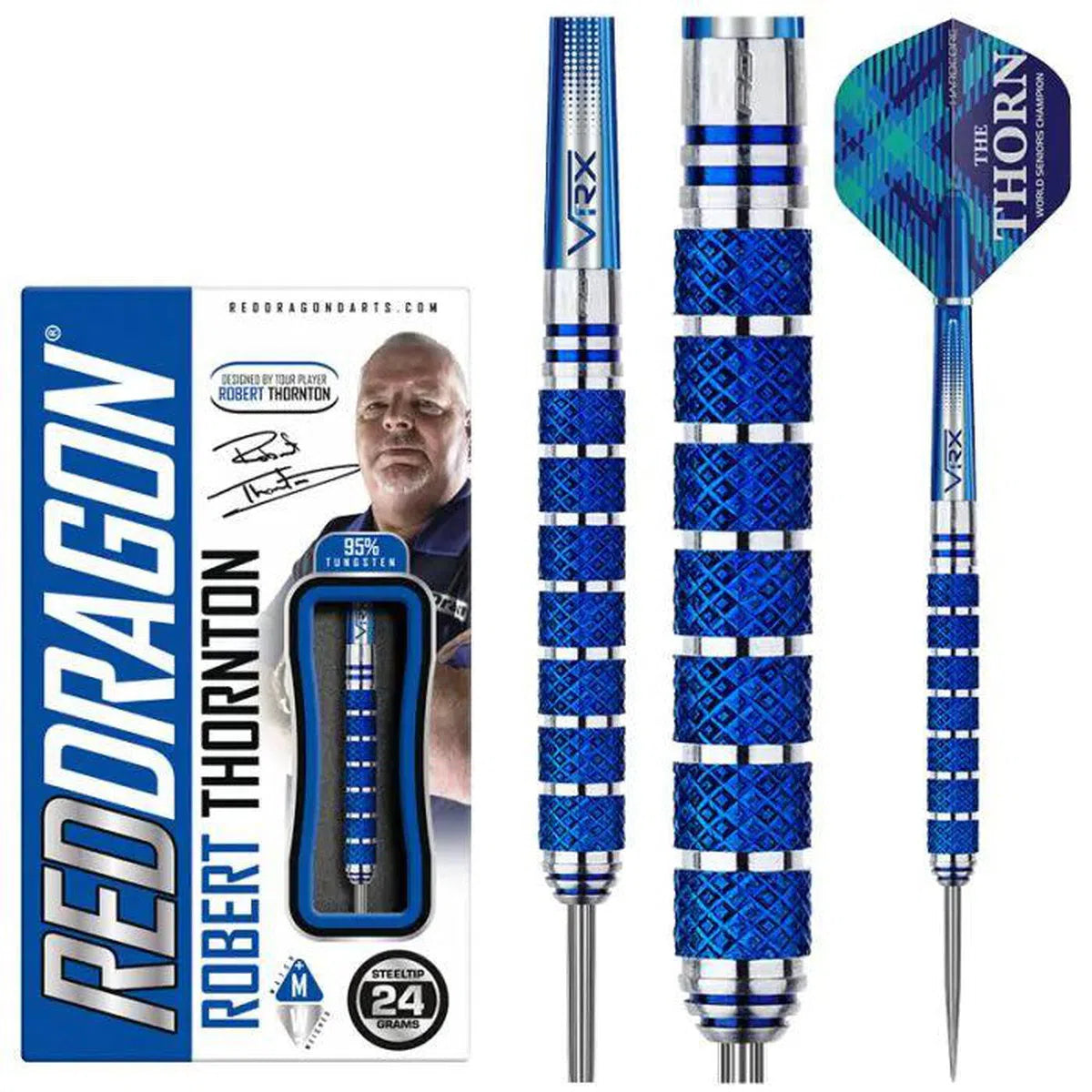 Red Dragon Robert Thornton Seniors WC Cobalt SE 95% Tungsten Steel Tip Darts