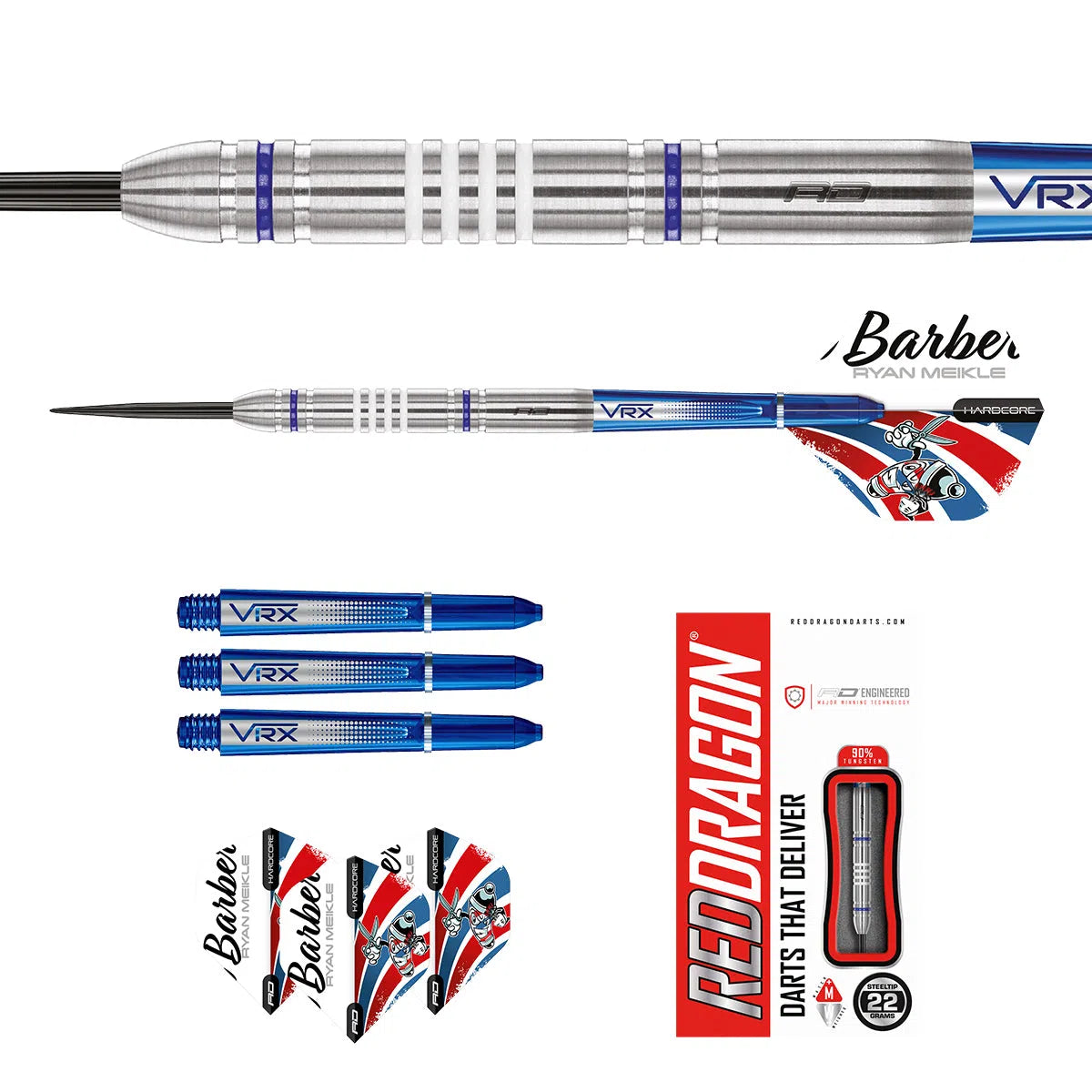 Red Dragon Ryan Meikle 90% Tungsten Steel Tip Darts