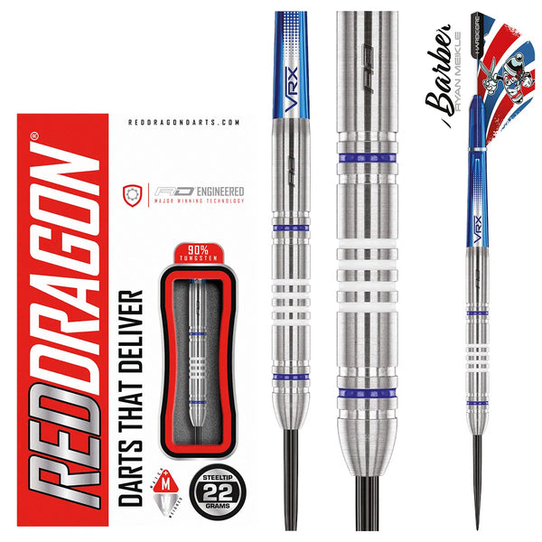 Red Dragon Ryan Meikle 90% Tungsten Steel Tip Darts-1-22 GRAM-Premier Darts